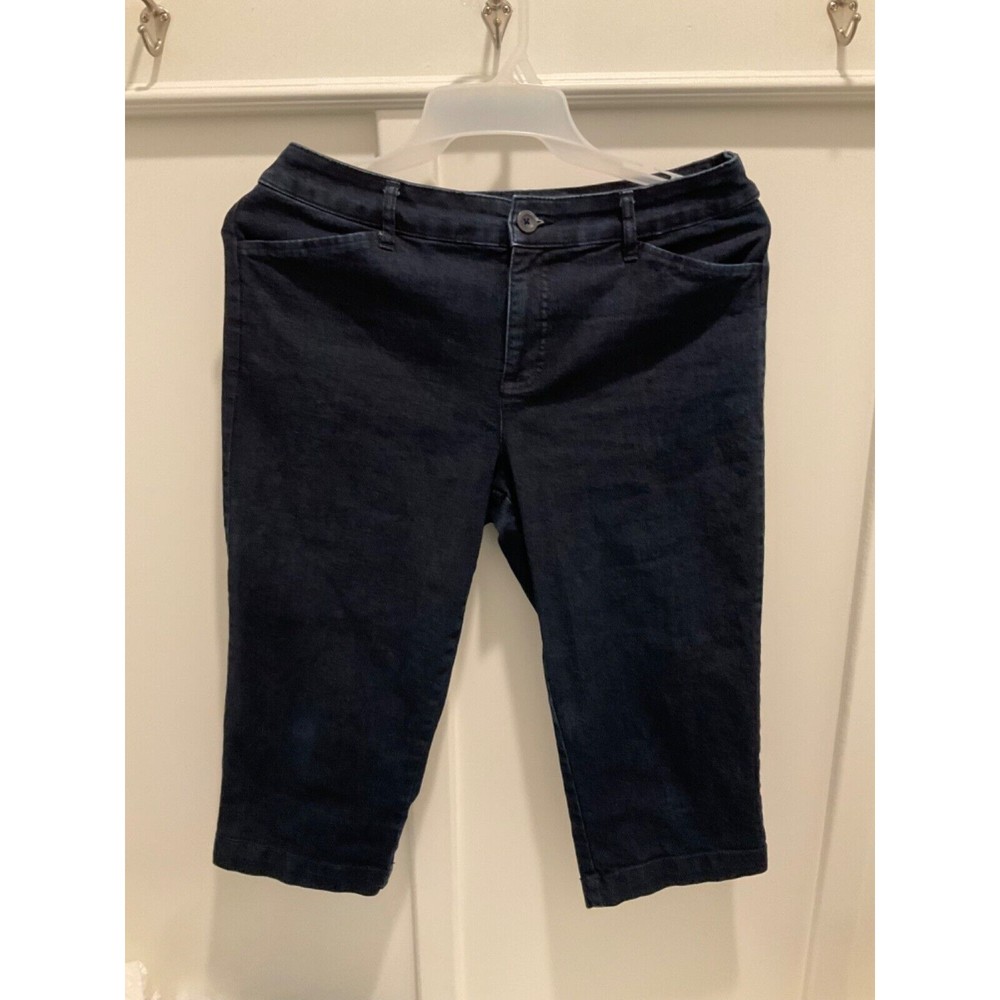 Capri St John’s Bay Women's Size 12 Blue Skimmer Shorts Stretch Jeans